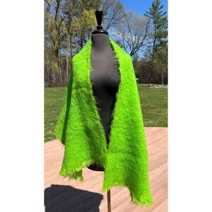 Vintage Wrap Shawl 1950’s St. Alban's Made In Australia 100% Pure Mohair Green